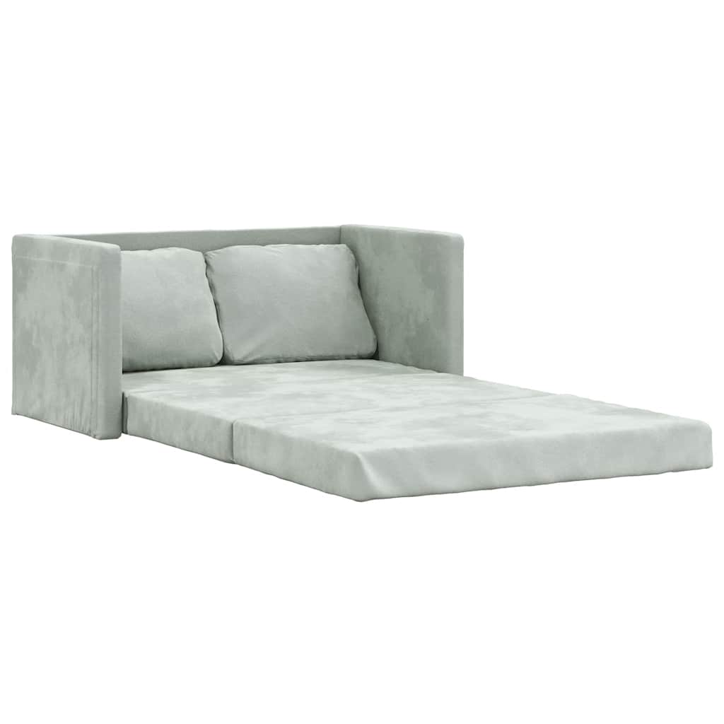 vidaXL Καναπές-Κρεβάτι Δαπέδου 2 σε 1 Αν. Γκρι 122x204x55 εκ. Βελούδο