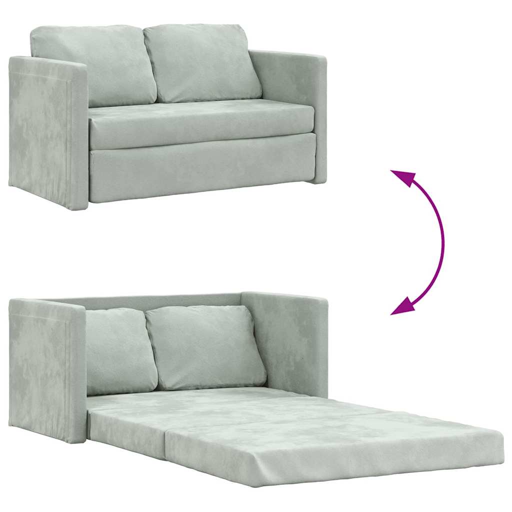 vidaXL Καναπές-Κρεβάτι Δαπέδου 2 σε 1 Αν. Γκρι 122x204x55 εκ. Βελούδο