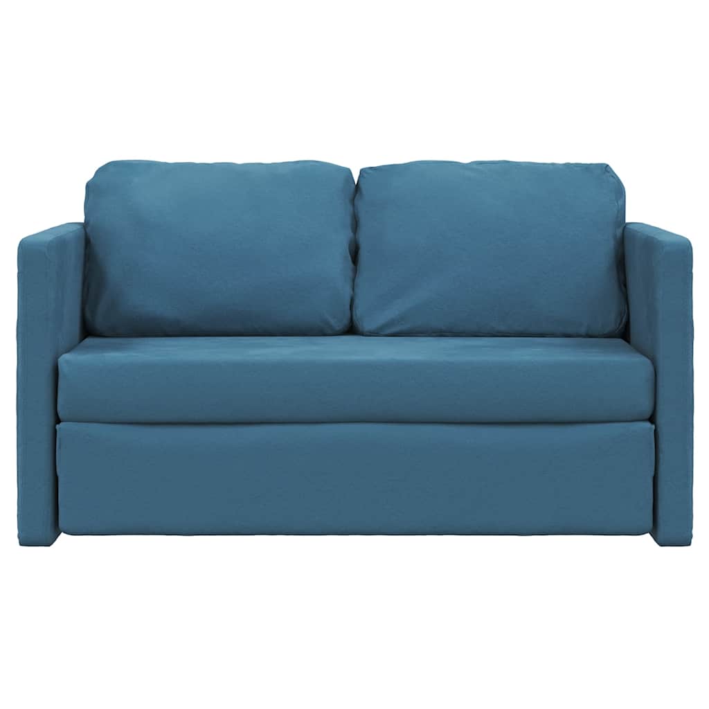 vidaXL Καναπές-Κρεβάτι Δαπέδου 2 σε 1 Μπλε 122x204x55 εκ. Βελούδινος
