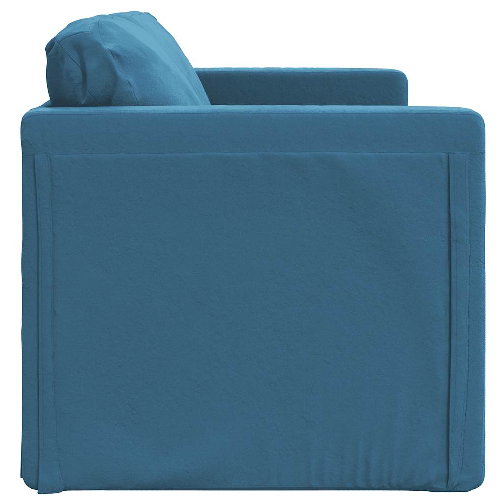 vidaXL Καναπές-Κρεβάτι Δαπέδου 2 σε 1 Μπλε 122x204x55 εκ. Βελούδινος