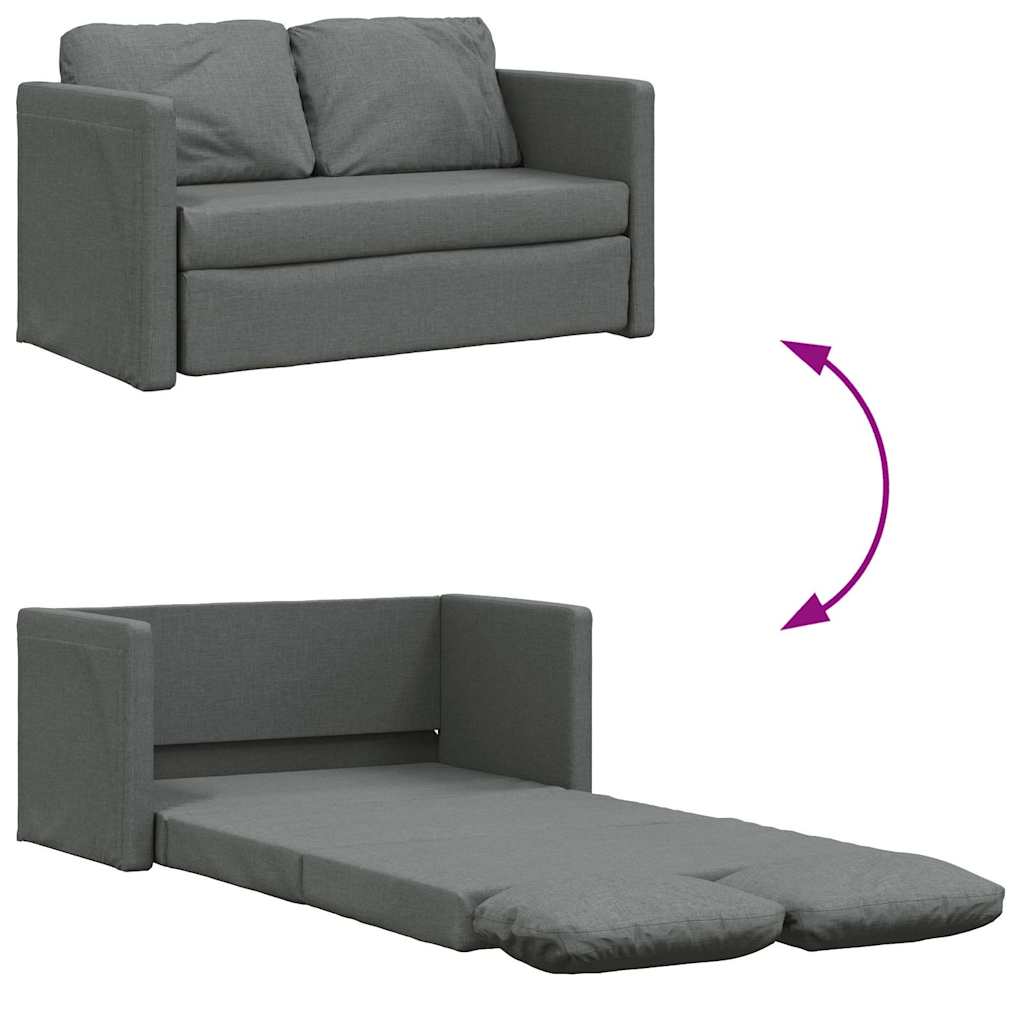 vidaXL Καναπές-Κρεβάτι Δαπέδου 2 σε 1 Σκ. Γκρι 112x174x55 εκ. Ύφασμα