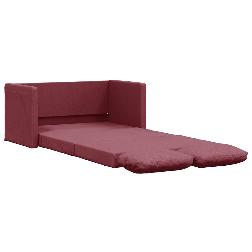 vidaXL Καναπές-Κρεβάτι Δαπέδου 2 σε 1 Μπορντό 112x174x55 εκ. Ύφασμα
