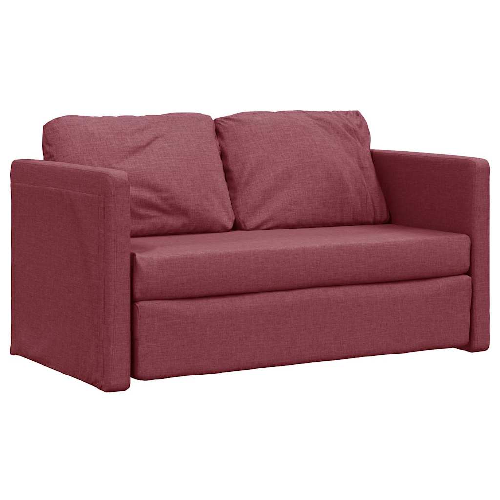 vidaXL Καναπές-Κρεβάτι Δαπέδου 2 σε 1 Μπορντό 112x174x55 εκ. Ύφασμα