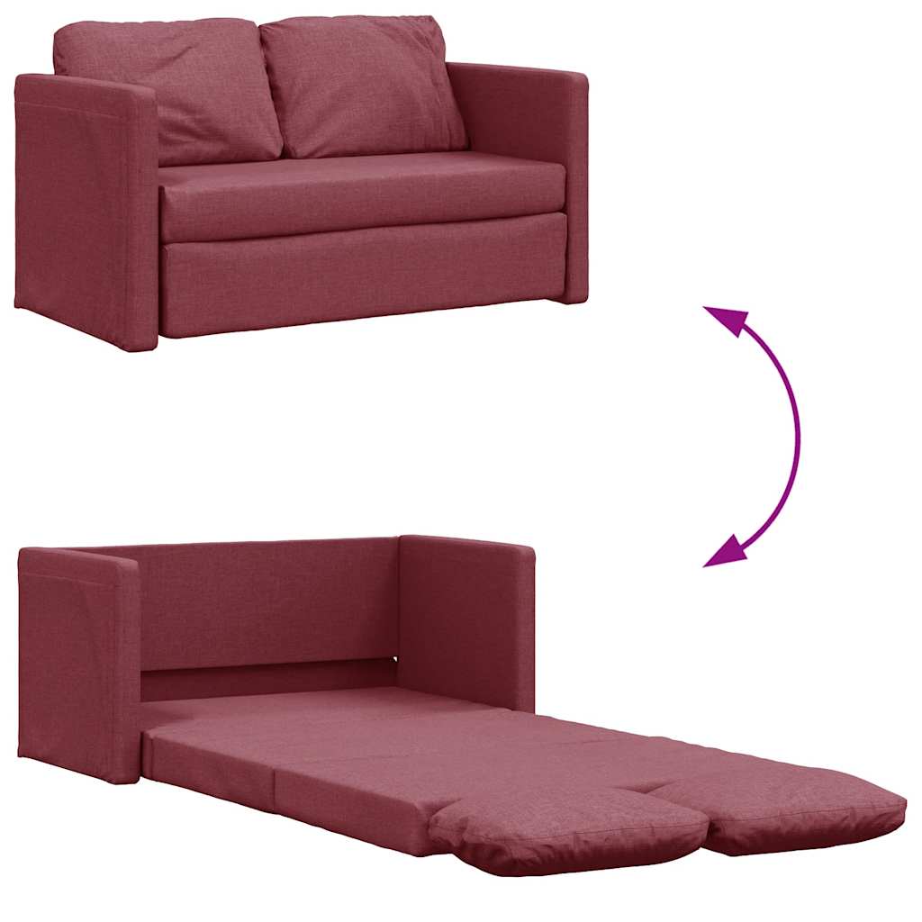 vidaXL Καναπές-Κρεβάτι Δαπέδου 2 σε 1 Μπορντό 112x174x55 εκ. Ύφασμα