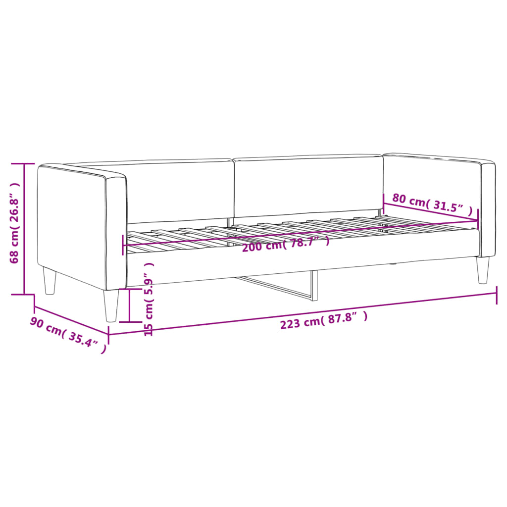 vidaXL Καναπές Κρεβάτι Taupe 80 x 200 εκ. Υφασμάτινος