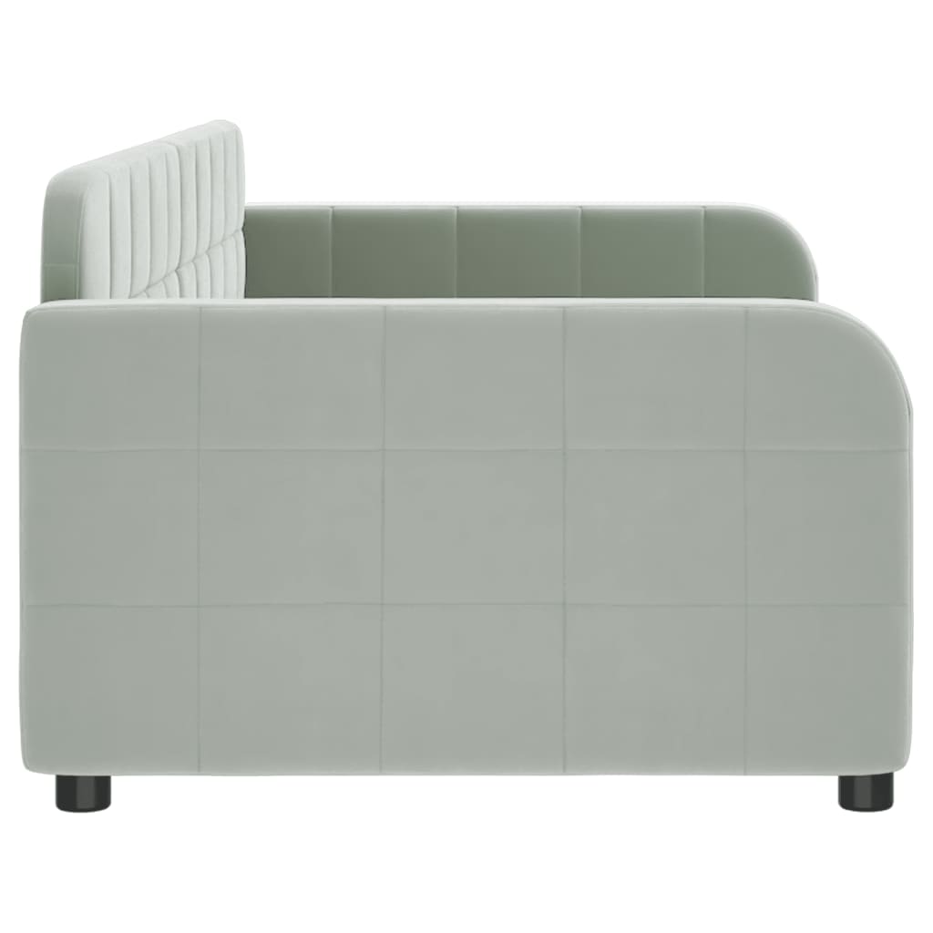 vidaXL Καναπές Κρεβάτι Ανοιχτό Γκρι 90 x 190 εκ. Βελούδινος