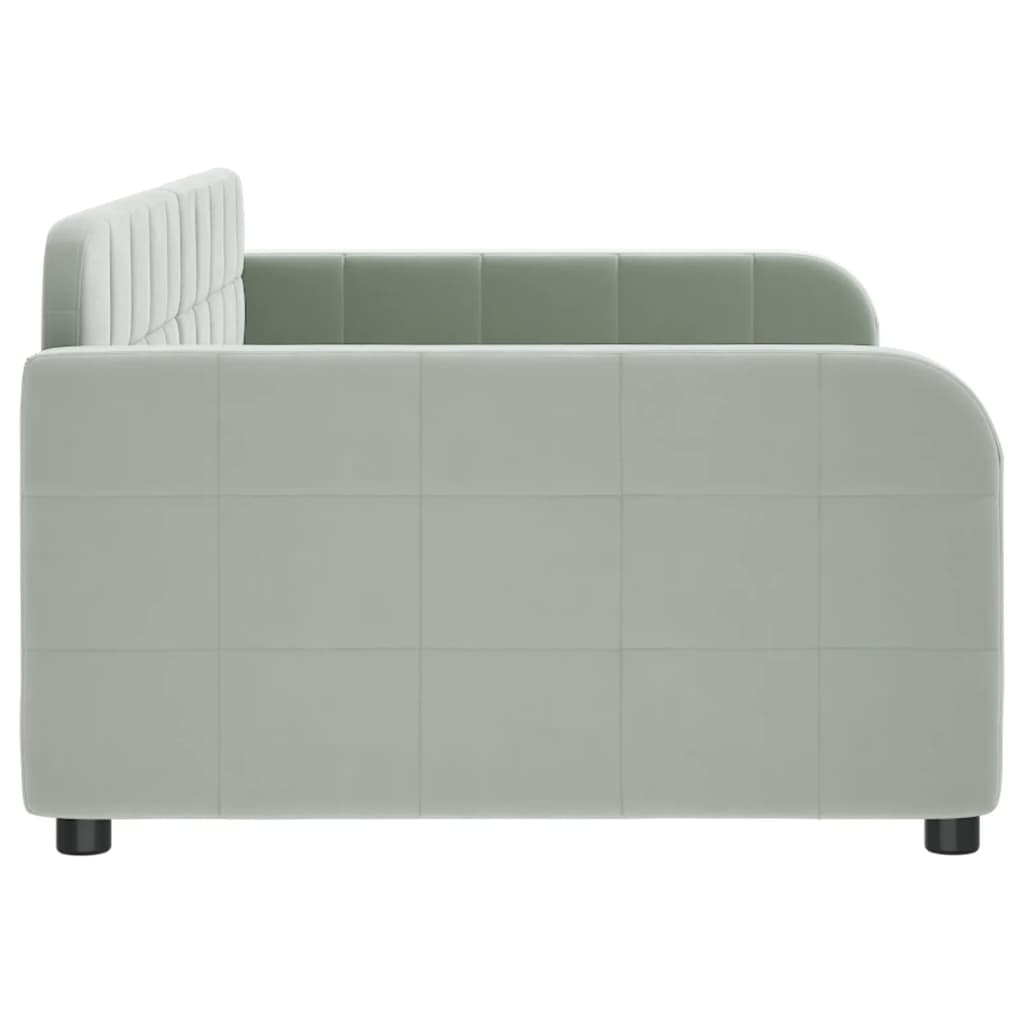 vidaXL Καναπές Κρεβάτι Ανοιχτό Γκρι 100x190 εκ. Βελούδινος
