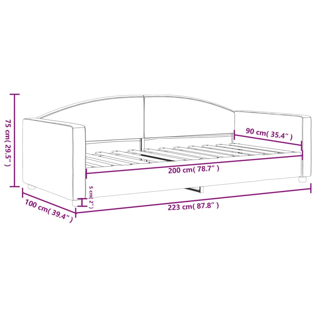 vidaXL Καναπές Κρεβάτι Taupe 90 x 200 εκ. Υφασμάτινος