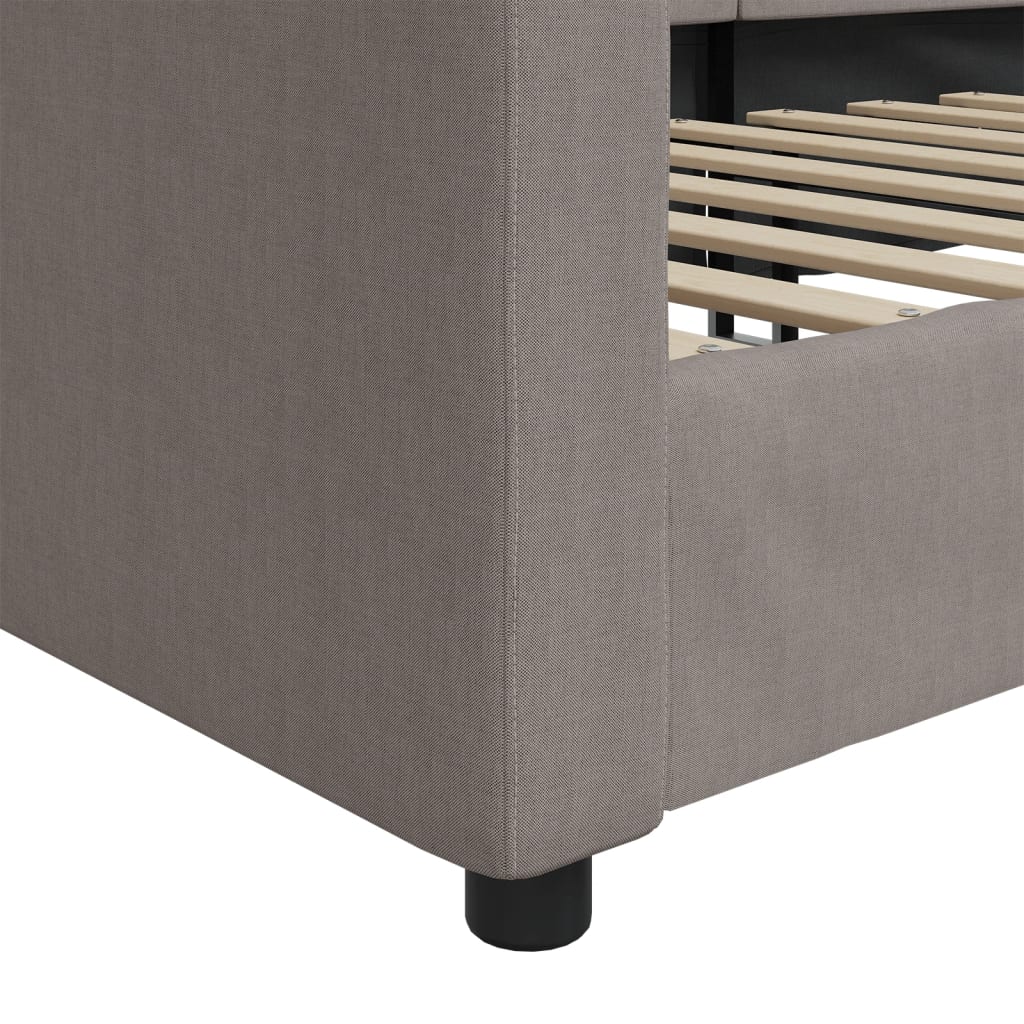 vidaXL Καναπές Κρεβάτι Taupe 100 x 200 εκ. Υφασμάτινος