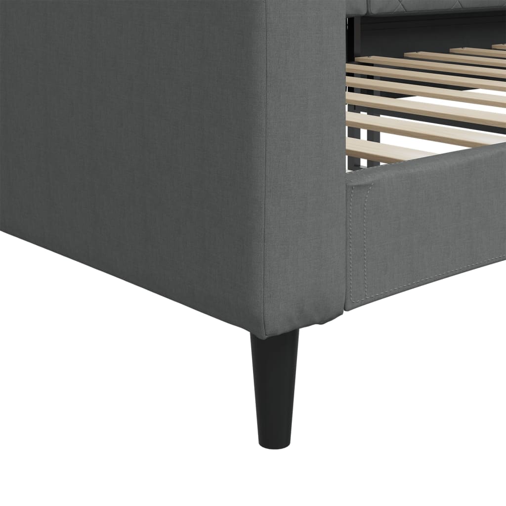 vidaXL Καναπές Κρεβάτι Σκούρο Γκρι 100x200 εκ. Υφασμάτινος