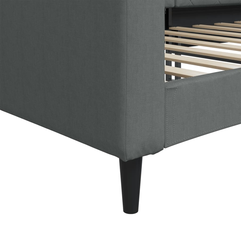 vidaXL Καναπές Κρεβάτι Σκούρο Γκρι 90 x 190 εκ. Υφασμάτινος