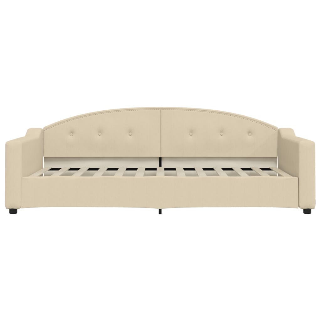 vidaXL Καναπές Κρεβάτι Κρεμ 90 x 200 εκ. Υφασμάτινος