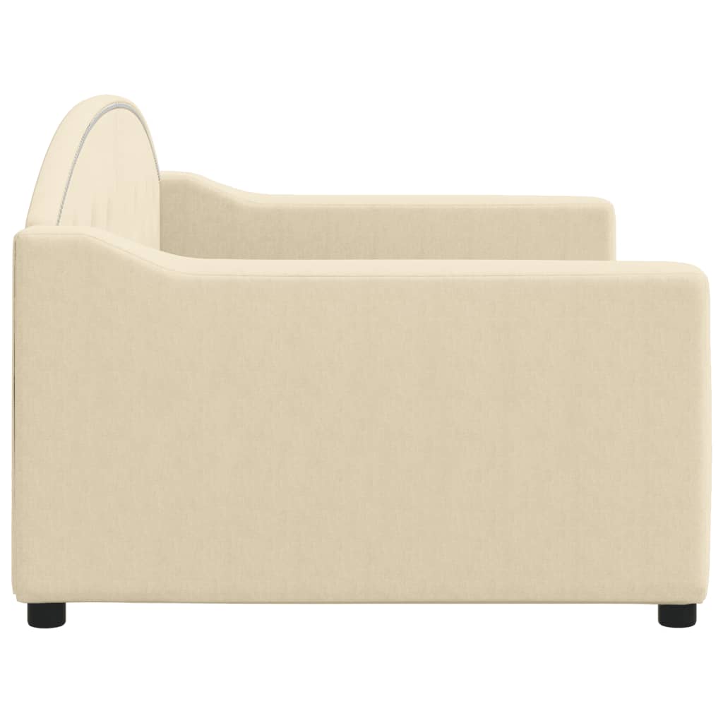 vidaXL Καναπές Κρεβάτι Κρεμ 90 x 200 εκ. Υφασμάτινος
