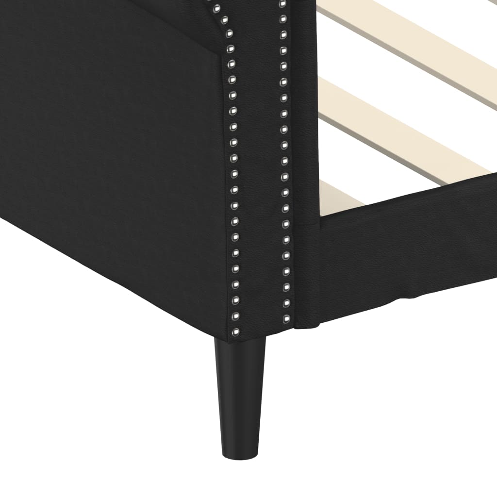 vidaXL Καναπές Κρεβάτι Μαύρο 90x190 εκ. από Συνθετικό Δέρμα