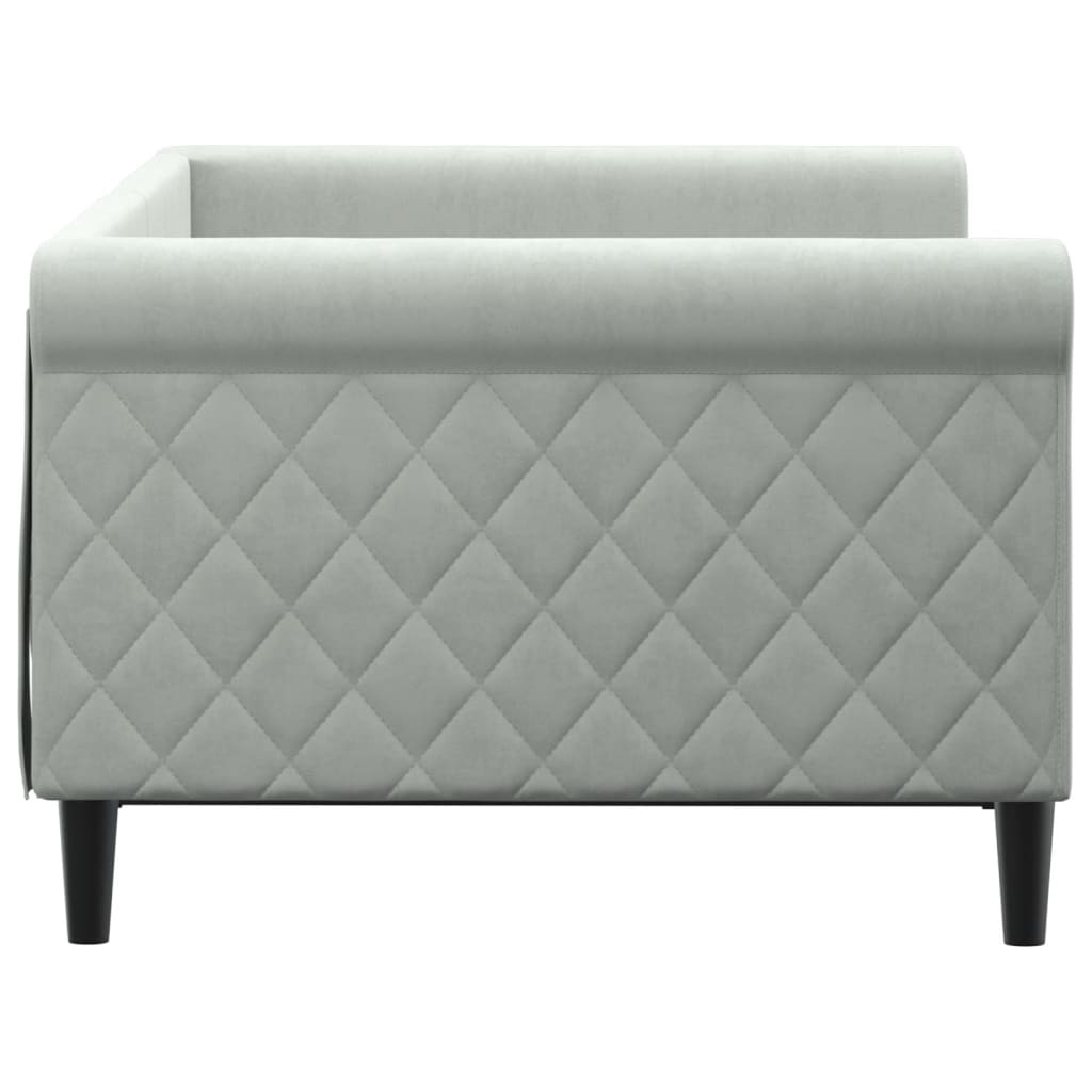 vidaXL Καναπές Κρεβάτι Ανοιχτό Γκρι 90 x 190 εκ. Βελούδινος