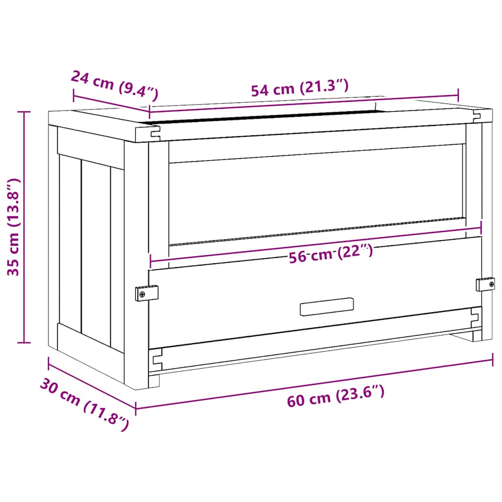 vidaXL Κλουβί Χάμστερ 60 x 30 x 35 εκ. από Μασίφ Ξύλο Ελάτης