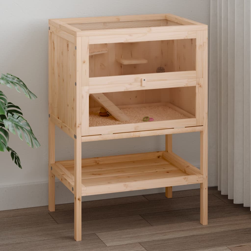 vidaXL Κλουβί Χάμστερ 55 x 40 x 80 εκ. από Μασίφ Ξύλο Ελάτης