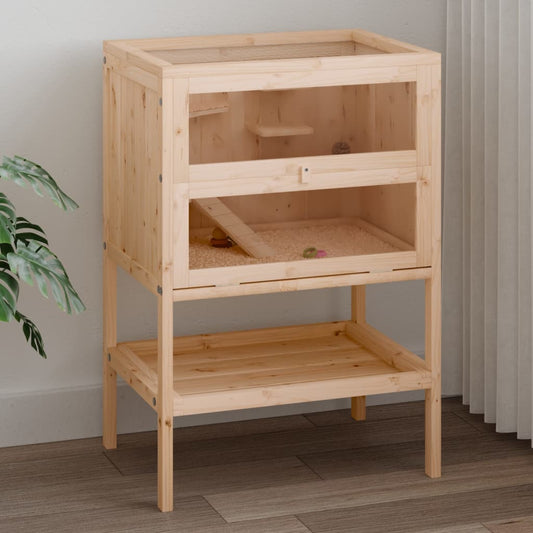 vidaXL Κλουβί Χάμστερ 55 x 40 x 80 εκ. από Μασίφ Ξύλο Ελάτης
