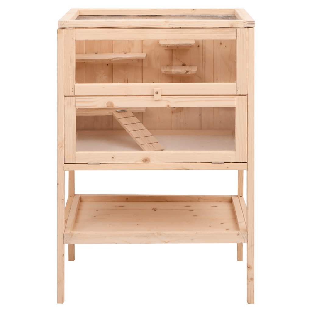 vidaXL Κλουβί Χάμστερ 55 x 40 x 80 εκ. από Μασίφ Ξύλο Ελάτης