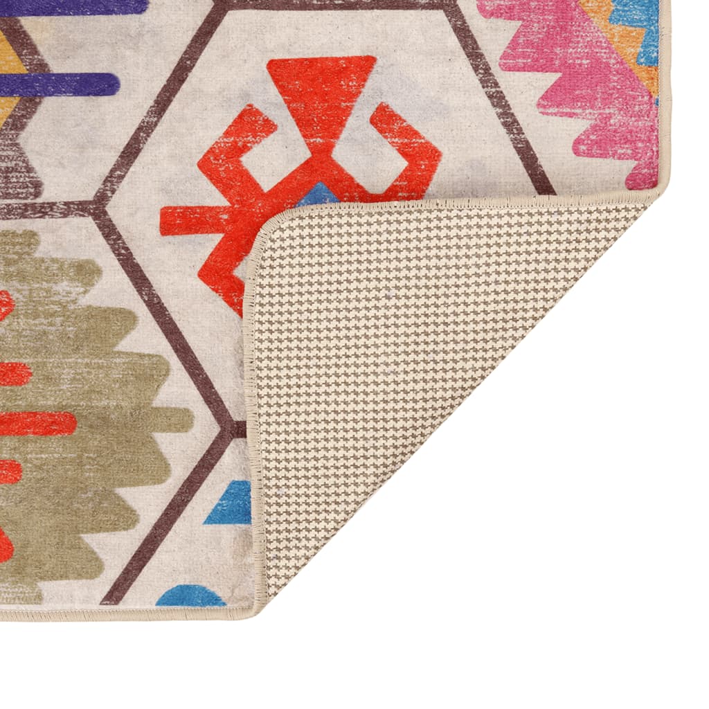 vidaXL Χαλί Πλενόμενο Αντιολισθητικό Πολύχρωμο 120 x 180 εκ.