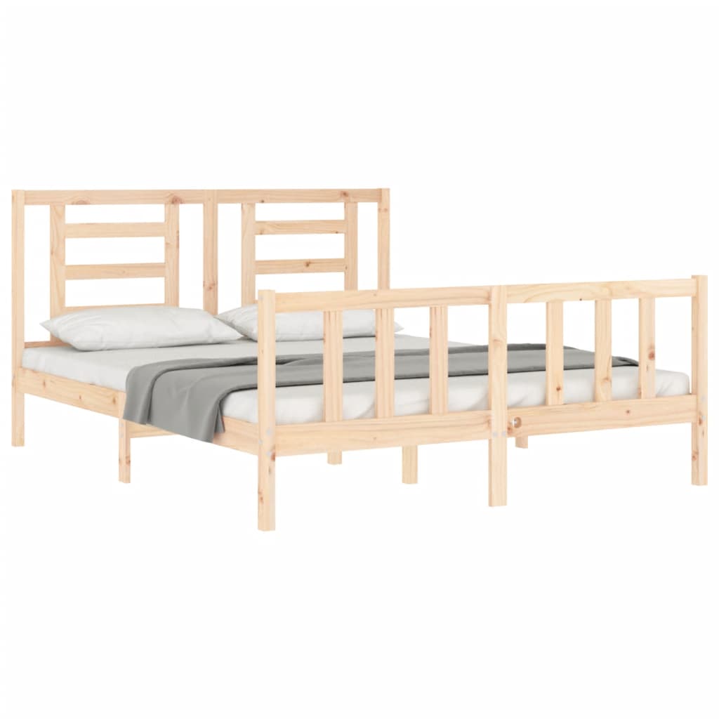 vidaXL Σκελετός Κρεβατιού Χωρίς Στρώμα 160x200 εκ Μασίφ Ξύλο Πεύκου