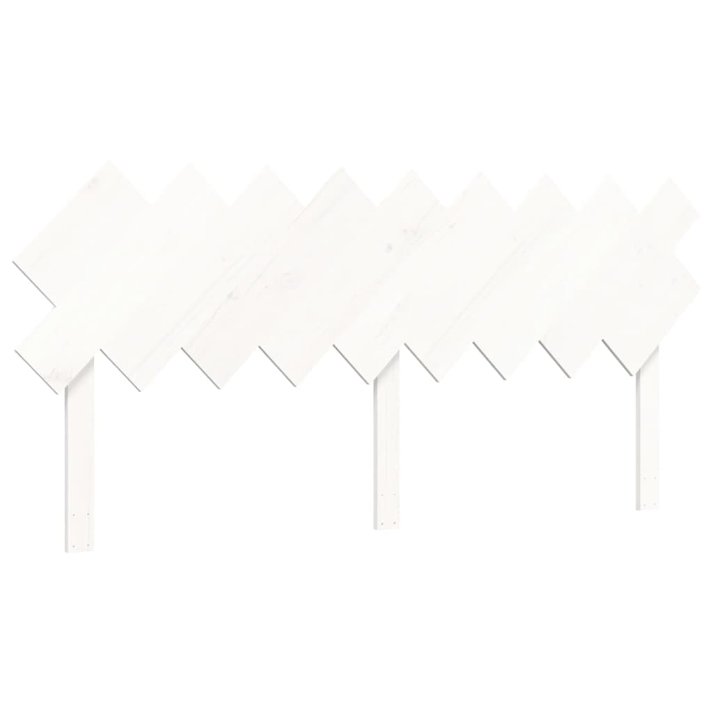 vidaXL Πλαίσιο Κρεβατιού με Κεφαλάρι Λευκό Μασίφ Ξύλο Super King