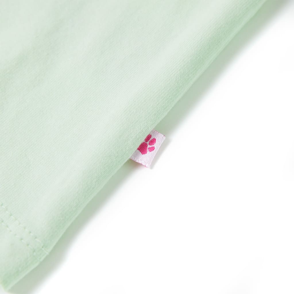 Μπλουζάκι Παιδικό με Πολύ Κοντά Μανίκια Απαλό Πράσινο 140