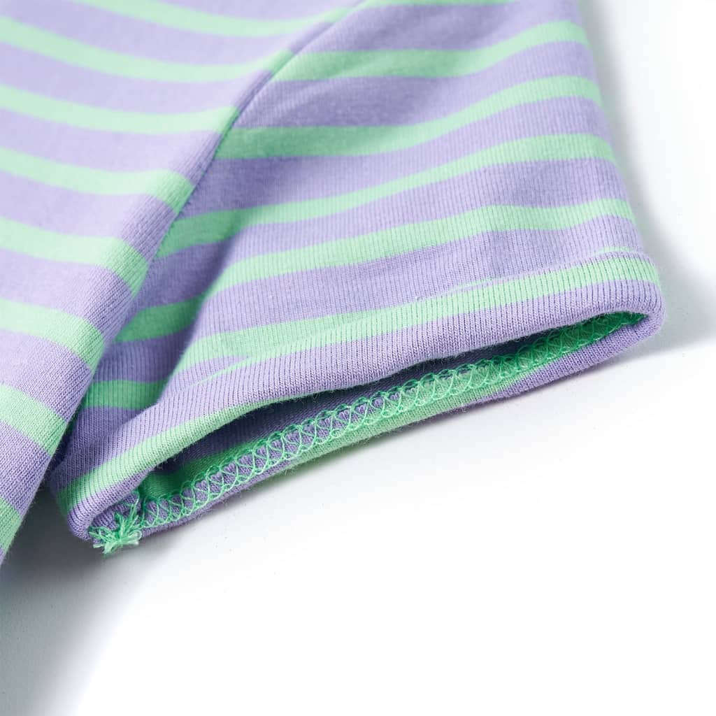 Μπλουζάκι Παιδικό Ρίγες Σχέδιο Έντονο Χρώμα Μέντας 116