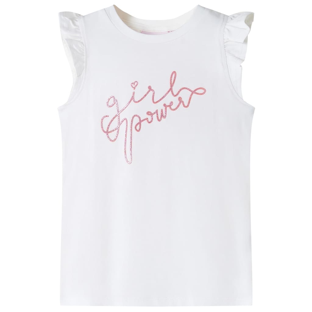 Μπλουζάκι Παιδικό με Βολάν Μανίκια Εκρού 140