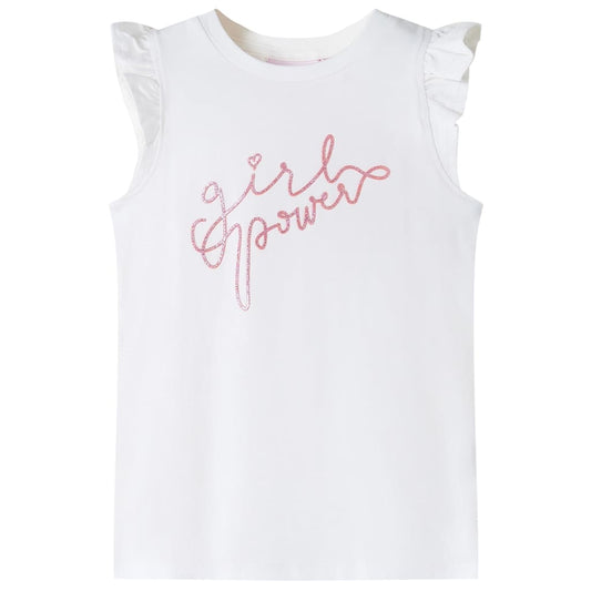 Μπλουζάκι Παιδικό με Βολάν Μανίκια Εκρού 140