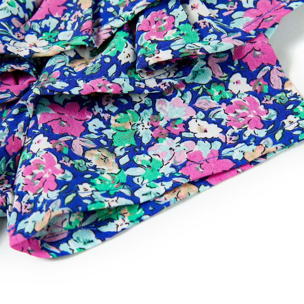 Φόρεμα Παιδικό Μανίκια με Βολάν Χρώμα Μπλε Κοβαλτίου 104