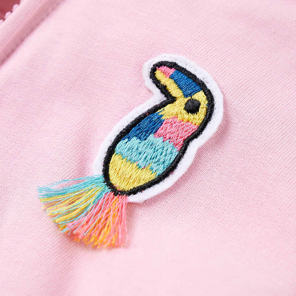 Ζακέτα Φούτερ Παιδική με Κουκούλα και Φερμουάρ Έντονο Ροζ 92