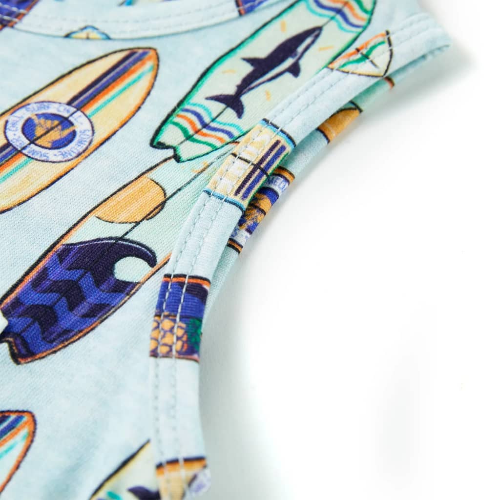 Αμάνικο Μπλουζάκι Παιδικό Απαλό Μπλε Μελανζέ 140