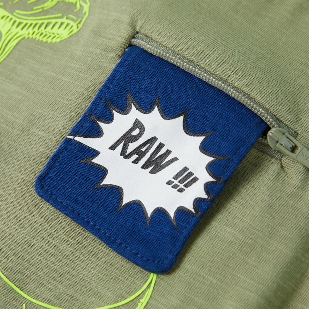 Μπλουζάκι Παιδικό Κοντομάνικο Ανοιχτό Χακί 128