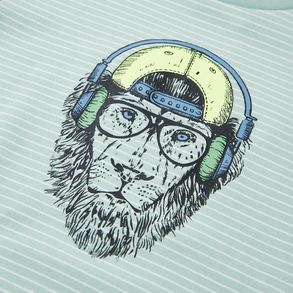 Μπλουζάκι Παιδικό με Ρίγες Ανοιχτό Χρώμα Μέντας 116