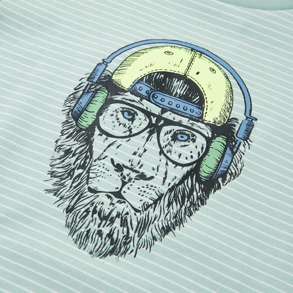 Μπλουζάκι Παιδικό με Ρίγες Ανοιχτό Χρώμα Μέντας 128