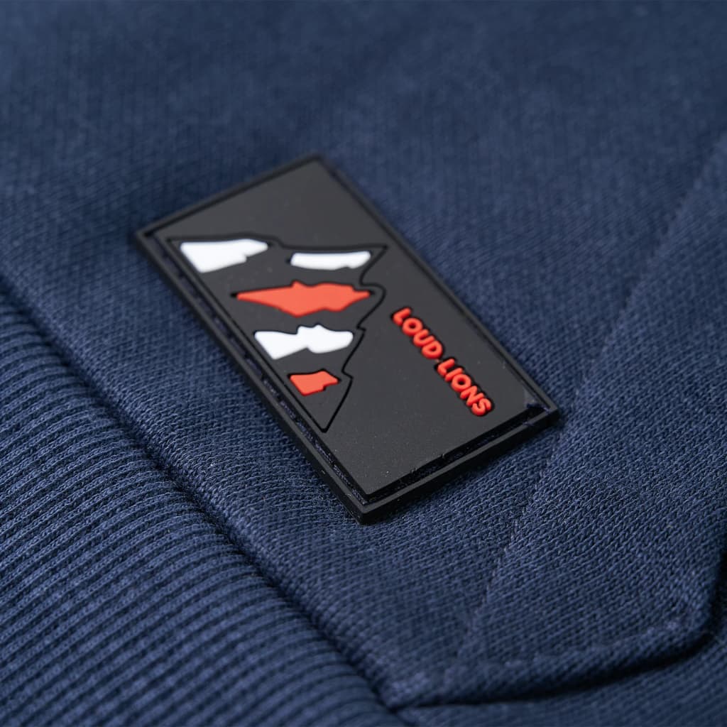 Φούτερ Παιδικό με Κουκούλα Ναυτικό Μπλε Μελανζέ & Πορτοκαλί 104