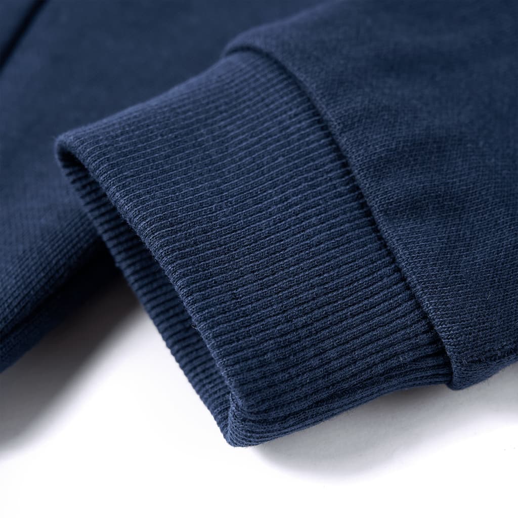 Φούτερ Παιδικό με Κουκούλα Ναυτικό Μπλε Μελανζέ & Πορτοκαλί 140