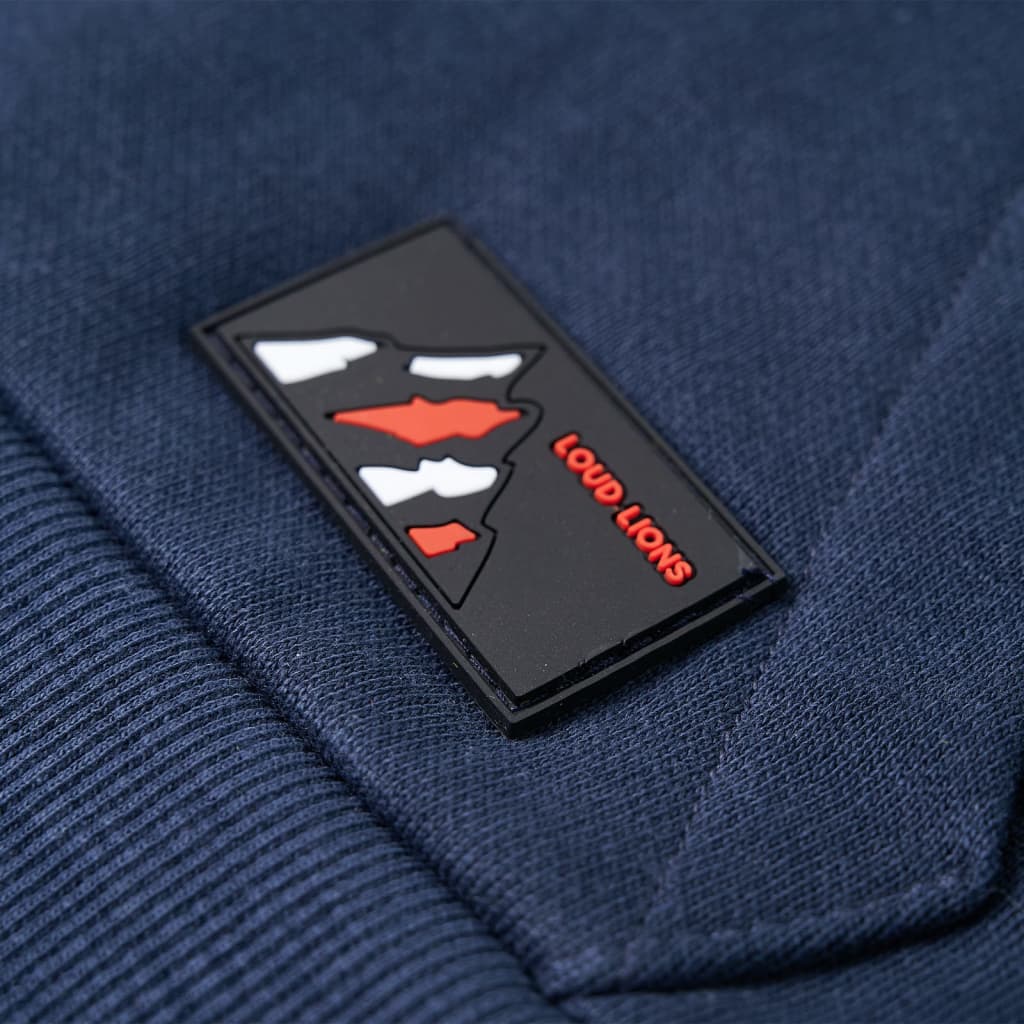 Φούτερ Παιδικό με Κουκούλα Ναυτικό Μπλε Μελανζέ & Πορτοκαλί 140