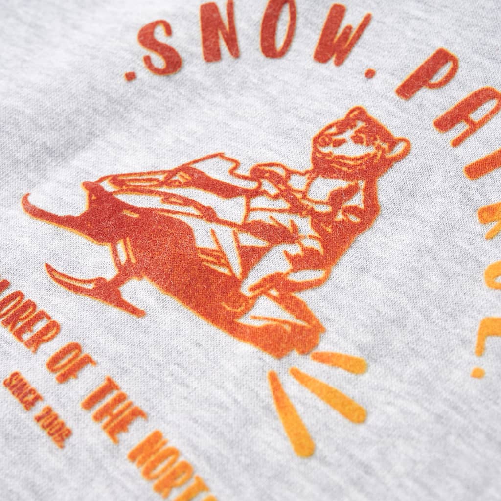 Φούτερ Παιδικό με Κουκούλα Γκρι Μελανζέ & Πορτοκαλί 140