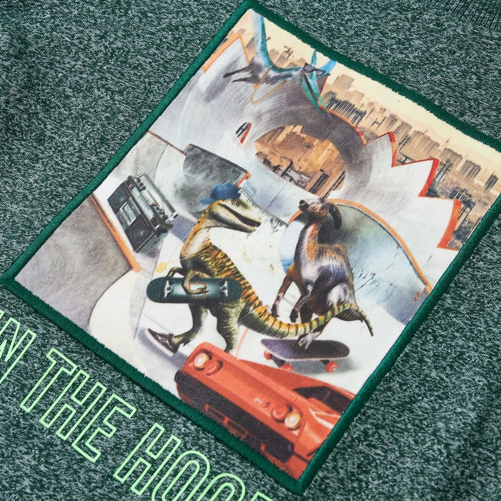 Μπλουζάκι Παιδικό Μακρυμάνικο Σχέδιο Δεινόσαυρος Σκ Πράσινο Μελανζέ128