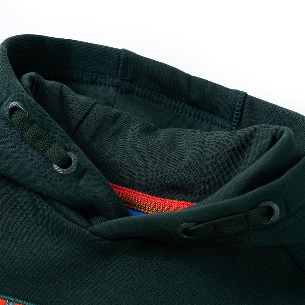 Φούτερ Παιδικό με Κουκούλα Σκούρο Πράσινο 92