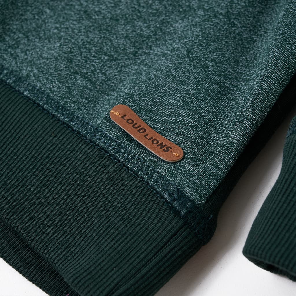 Φούτερ Παιδικό με Κουκούλα Σκούρο Πράσινο 116