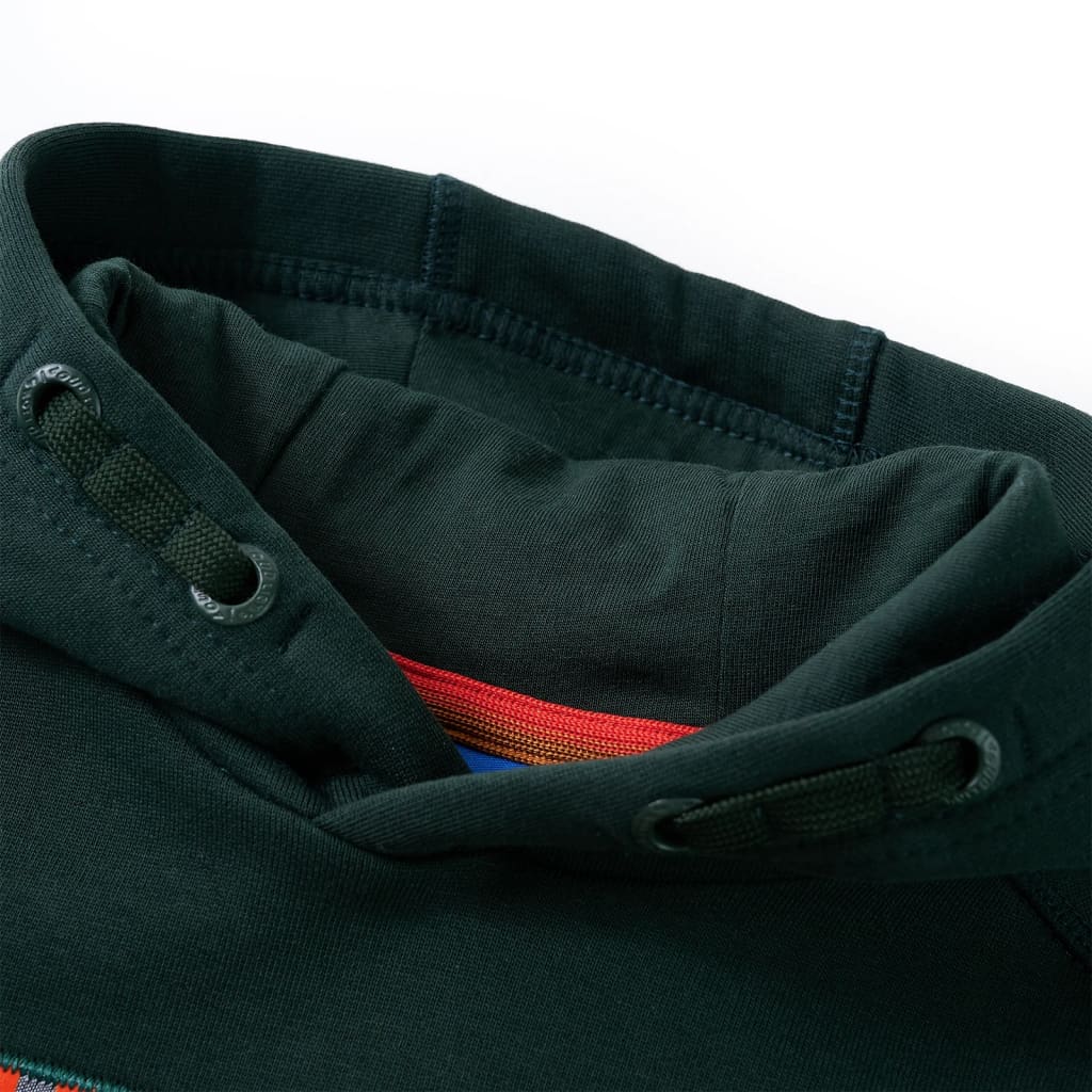 Φούτερ Παιδικό με Κουκούλα Σκούρο Πράσινο 128