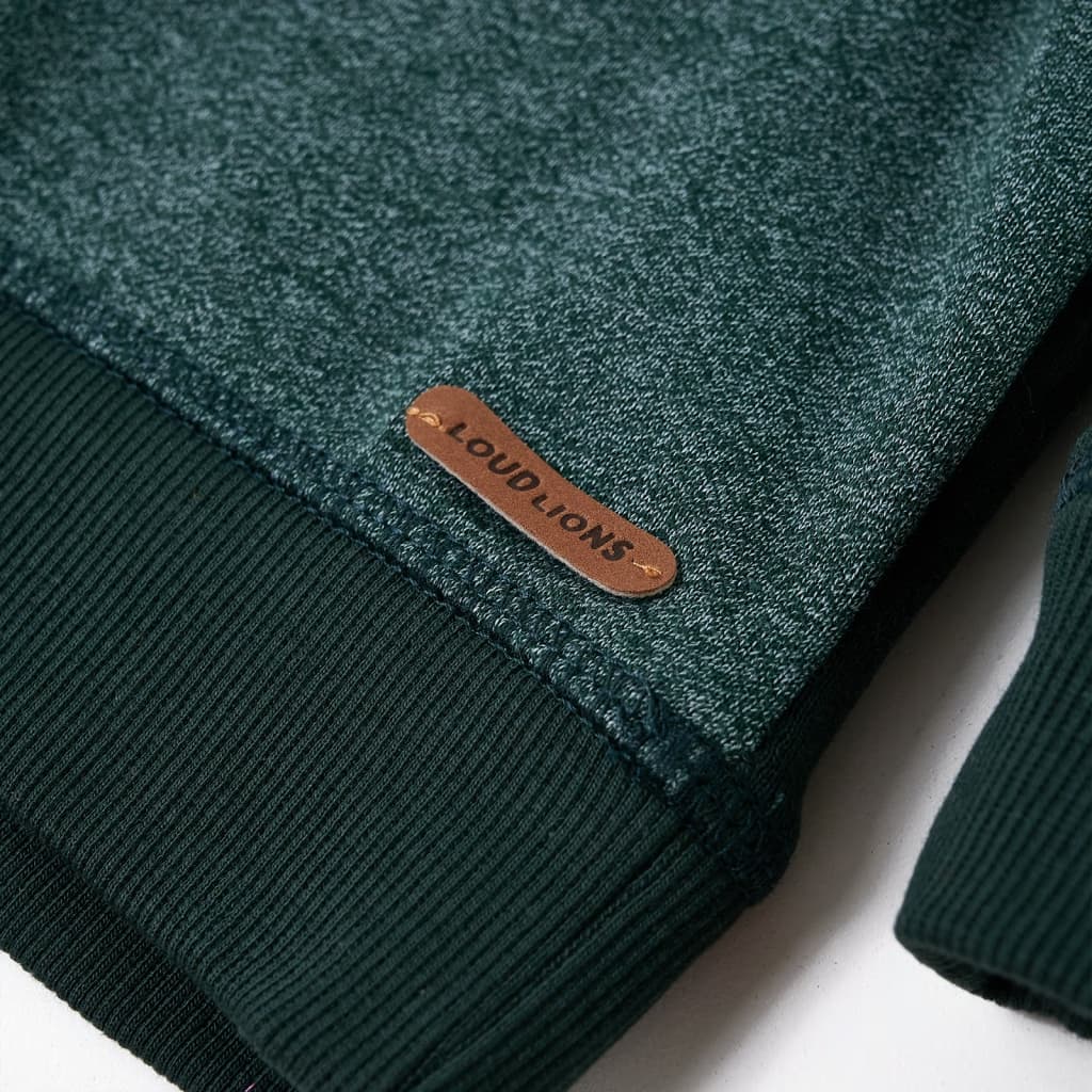 Φούτερ Παιδικό με Κουκούλα Σκούρο Πράσινο 140