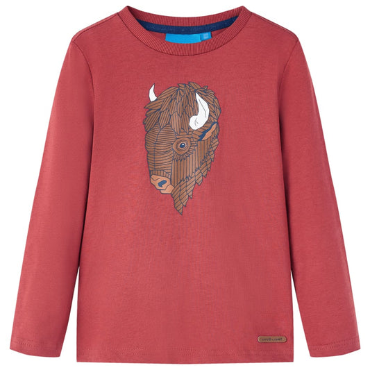 Μπλουζάκι Παιδικό Μακρυμάνικο Χρώμα Burnt Red 140