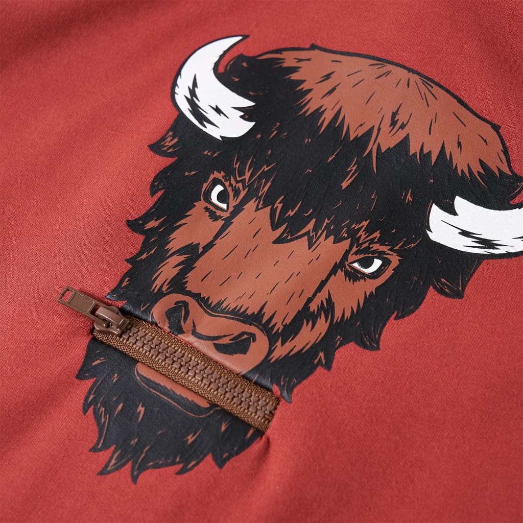 Φούτερ Παιδικό με Κουκούλα Burnt Red 92