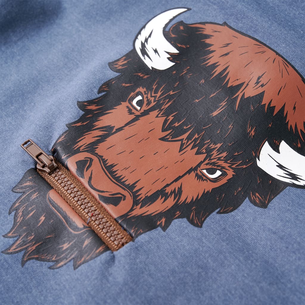 Φούτερ Παιδικό με Κουκούλα Μπλε Μελανζέ 104