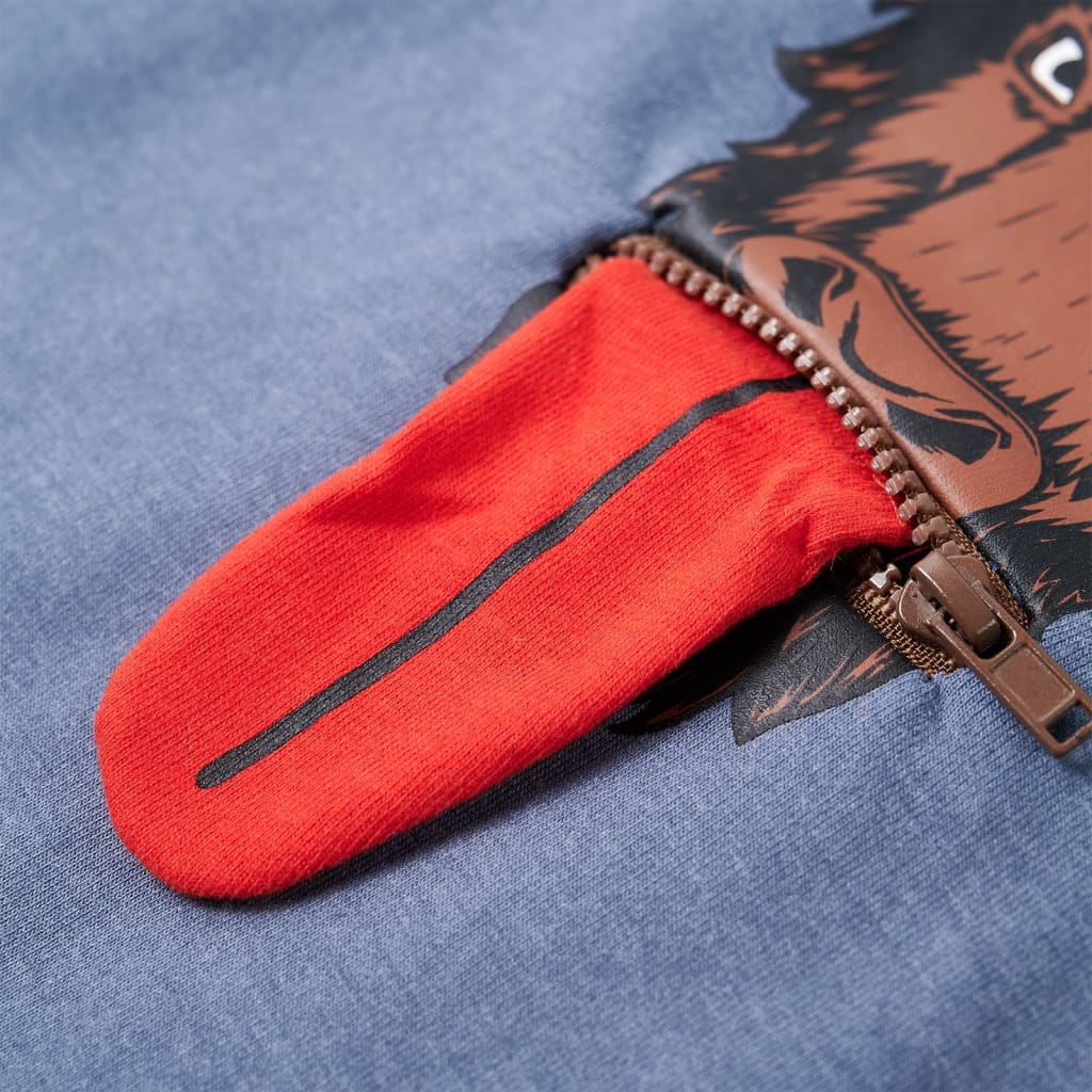 Φούτερ Παιδικό με Κουκούλα Μπλε Μελανζέ 104