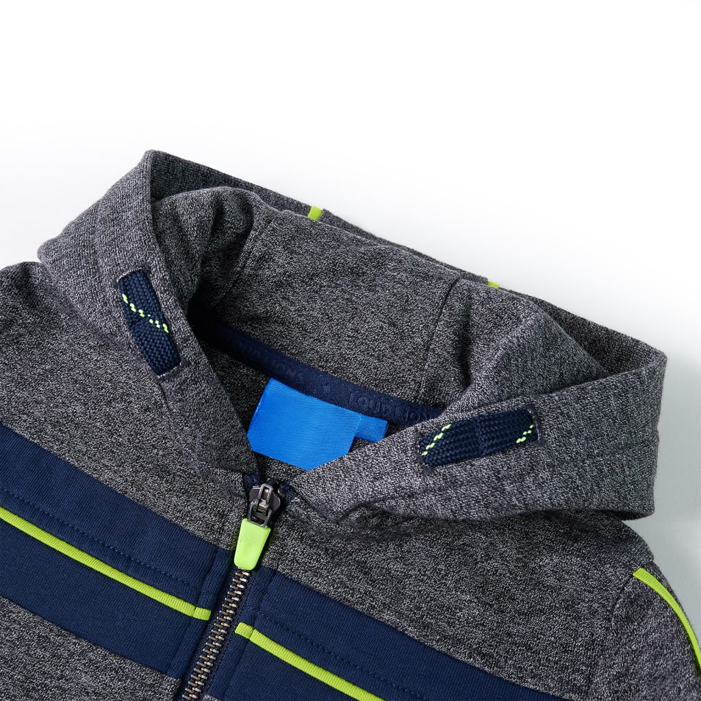 Ζακέτα Φούτερ Παιδική με Κουκούλα Γκρι Μελανζέ 104